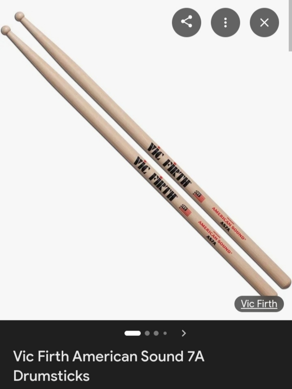Vic Firth Drum Sticks in Natural Wood Nylon Tips!!!!